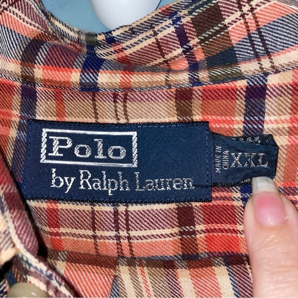 Polo by Ralph Lauren Plaid Button Up Collared Shirt with Elbow Patches Size XXL - Picture 2 of 8